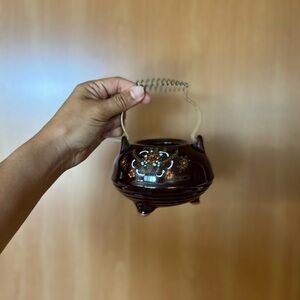 Floral Hand-Painted Japanese Sugar Bowl - Vintage